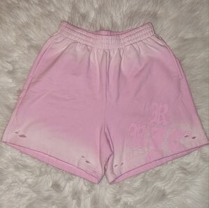 Civil Regime Pink Distressed Sweat Shorts